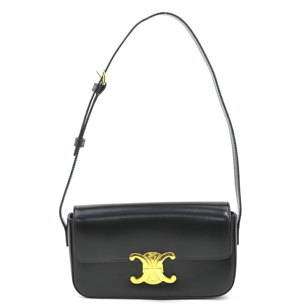 Celine Black Triomphe Bag Shoulder Leather - Picture 2 of 4